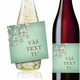 Vintage flower - Váš text - darčekové víno