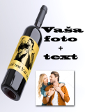 Ríbezľové víno -Foto víno vlastný text a obrázok 0,75L (Zlatý podklad)