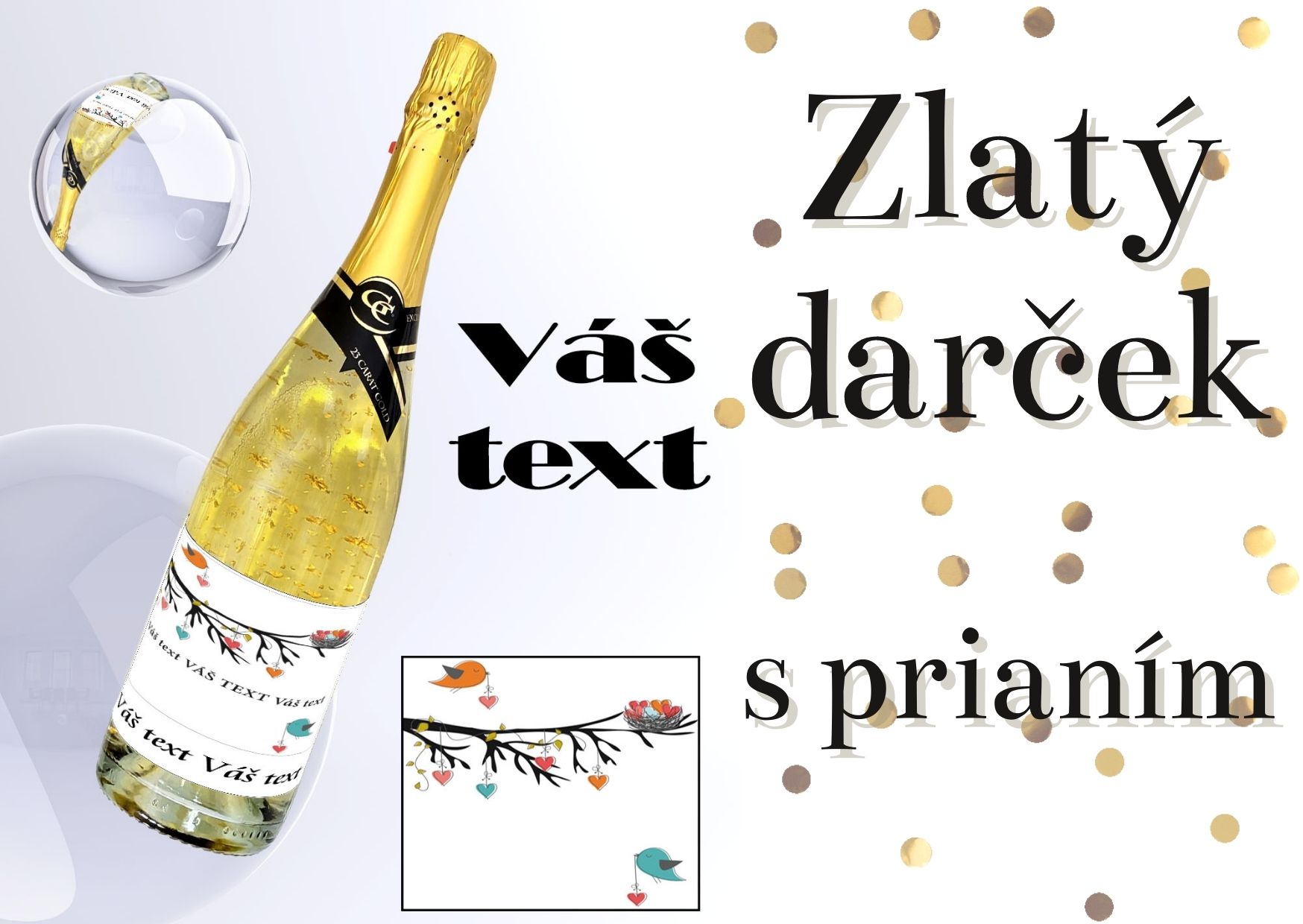  Gold Cuvee šumivé so zlatom - You+me=happy