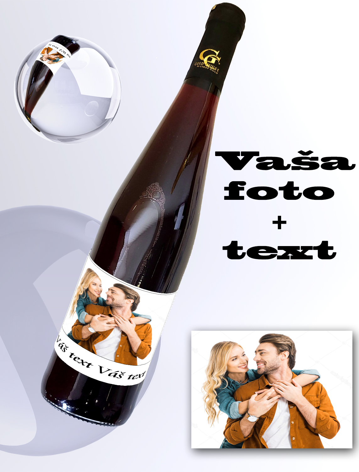 Frankovka Modrá -Foto víno vlastný text a obrázok 0,75L (Farebná fotografia)