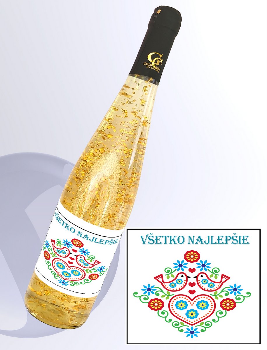 Gold Cuvee biele so zlatom - ľudový motív