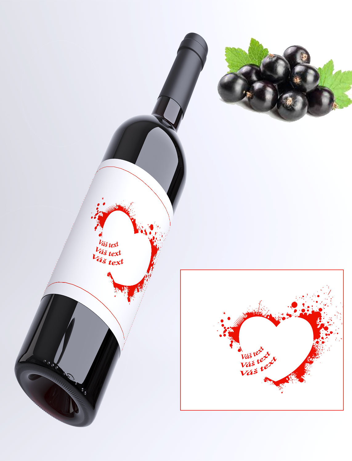 Srdce - Váš text - ríbezľové víno