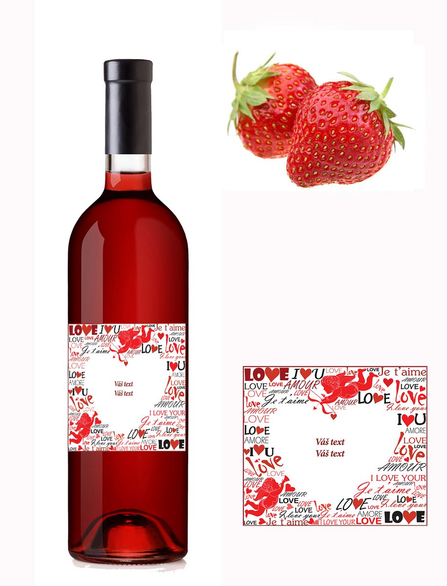 LOVE - Váš text - jahodové víno