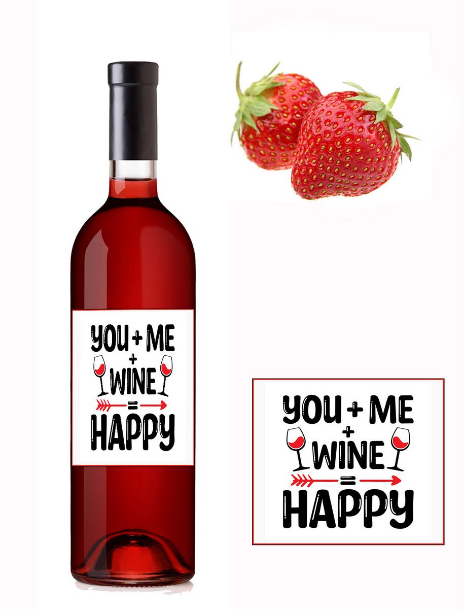 You+me=happy - jahodové víno