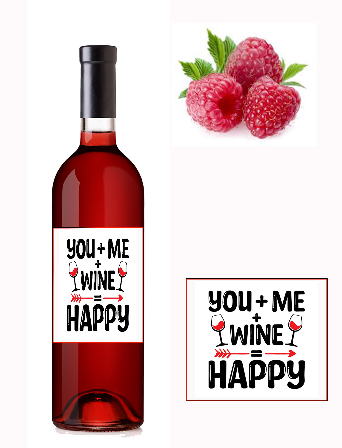 You+me=happy - malinové víno