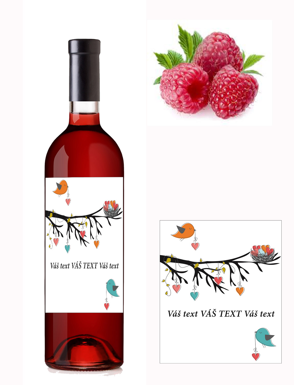 Vtáčiky - Váš text - malinové víno