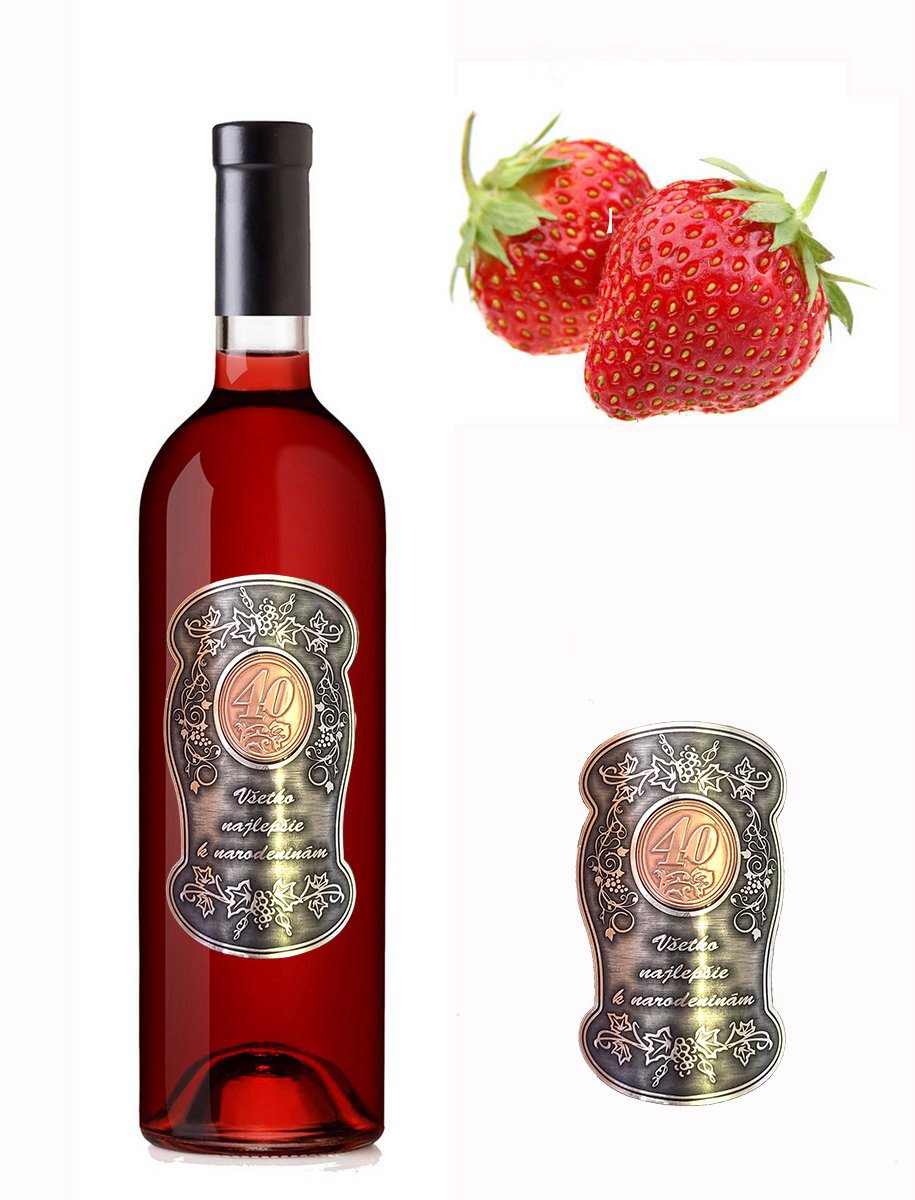 (0-90) kovová narodeniny - jahodové víno