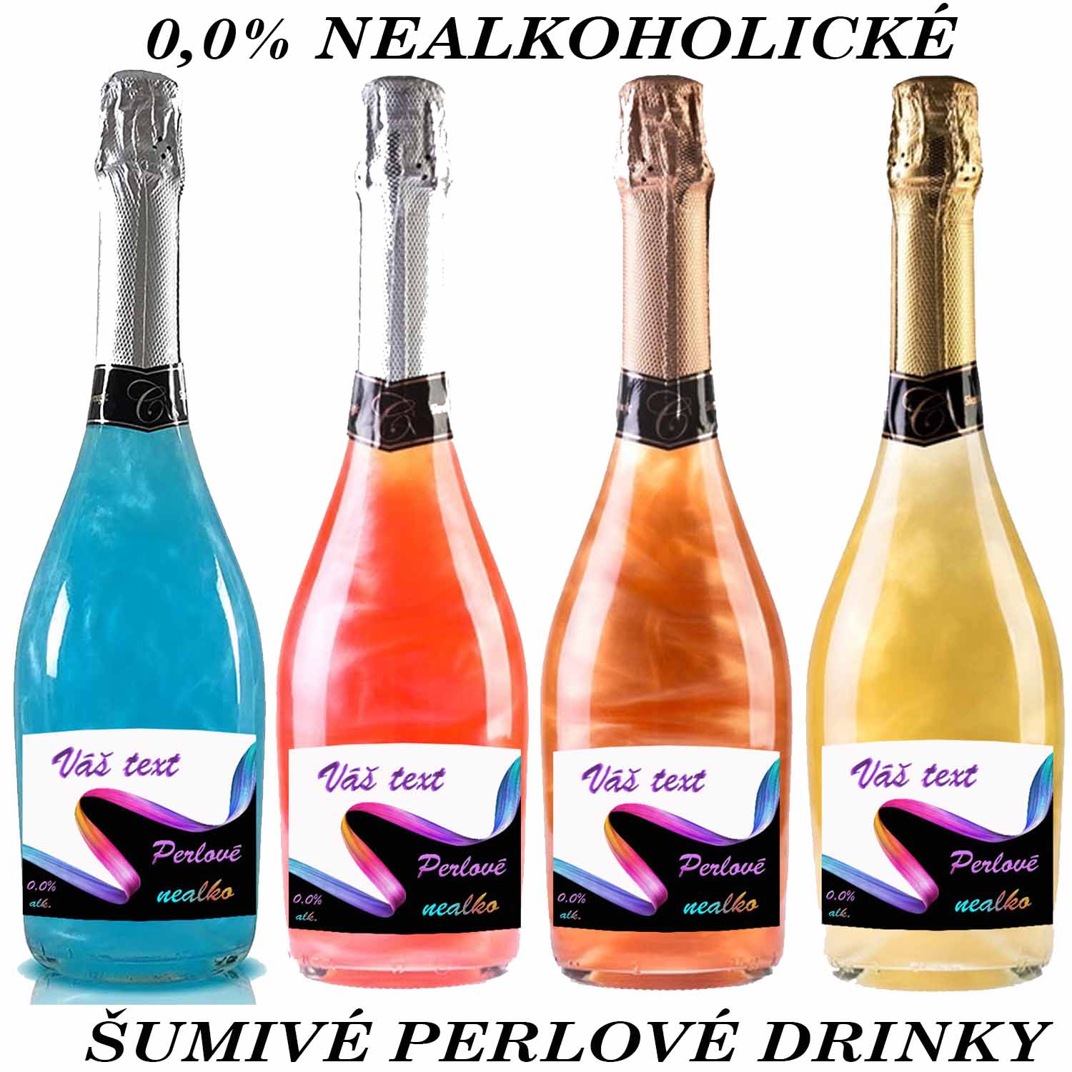 Perlový nealko šumivý nápoj - Váš text