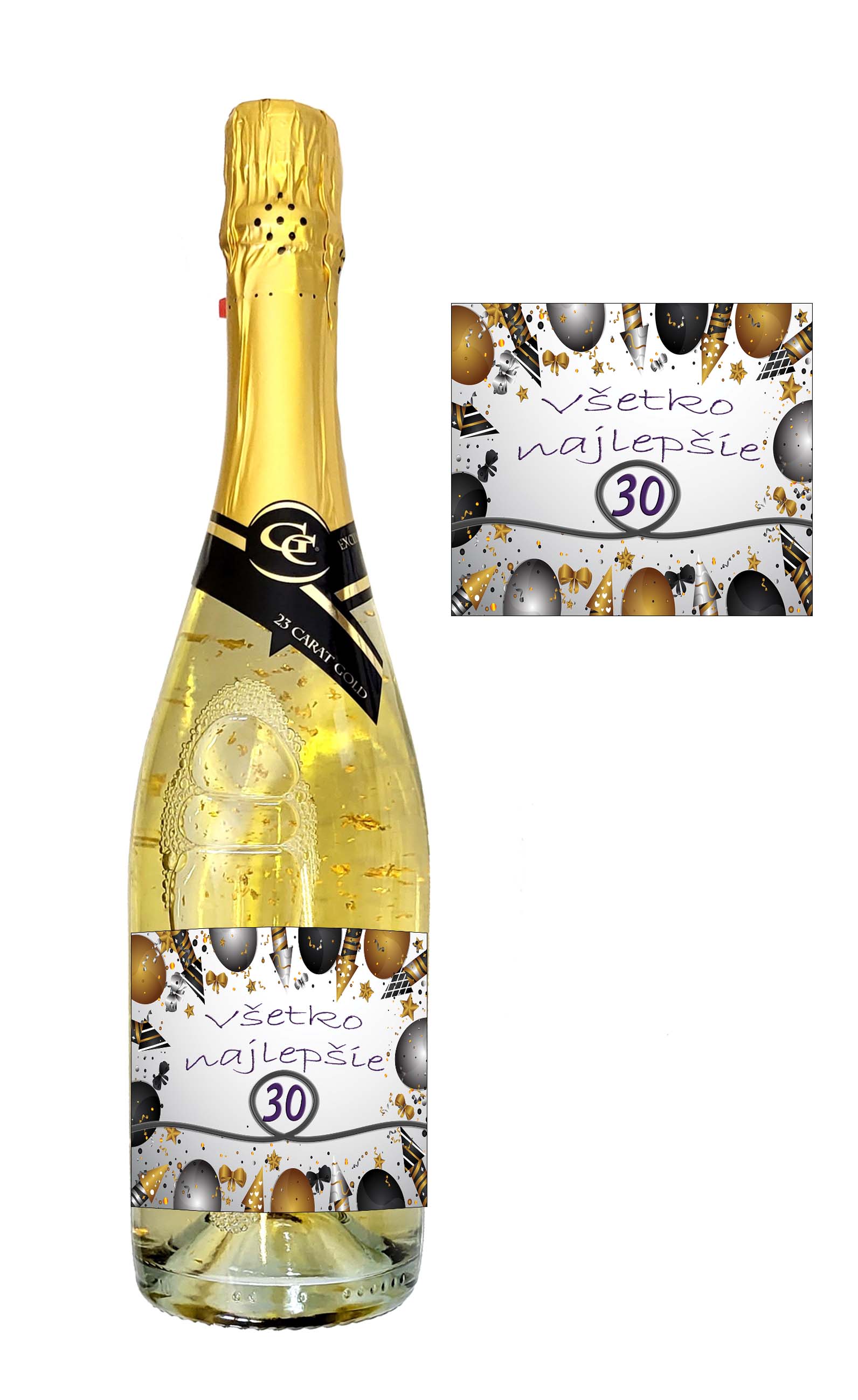 (0-100) rokov Gold Cuvee šumivé so zlatom - veselé narodeniny