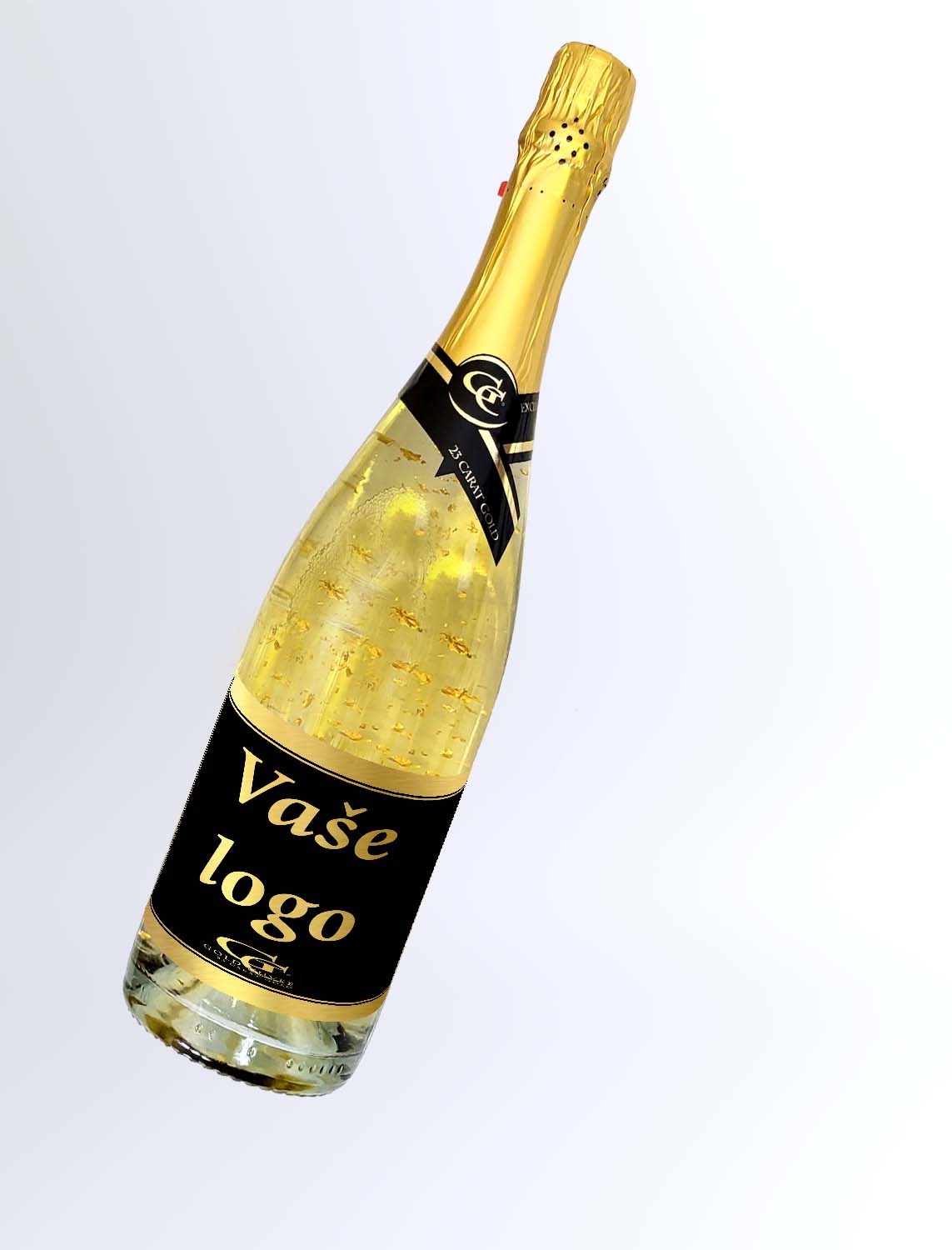 Gold Cuvee šumivé so zlatom Vaše logo + text zlata metalická