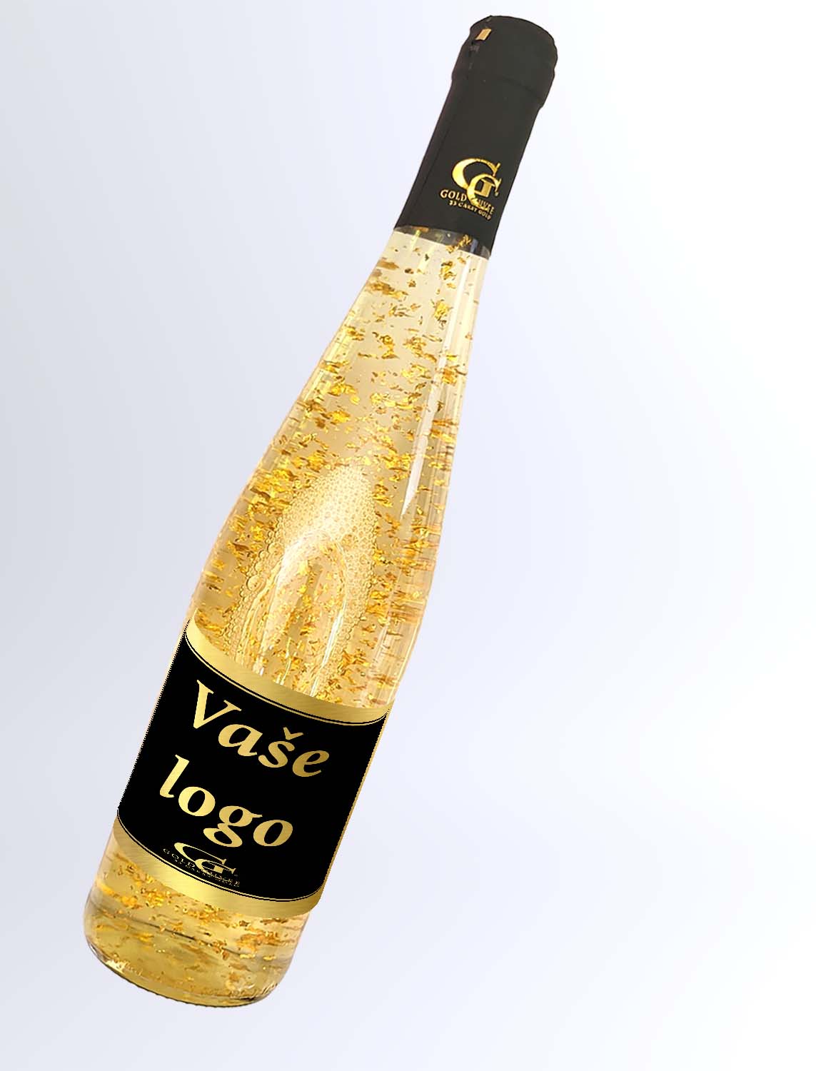  Gold Cuvee so zlatom Vaše logo + text - zlatá etiketa
