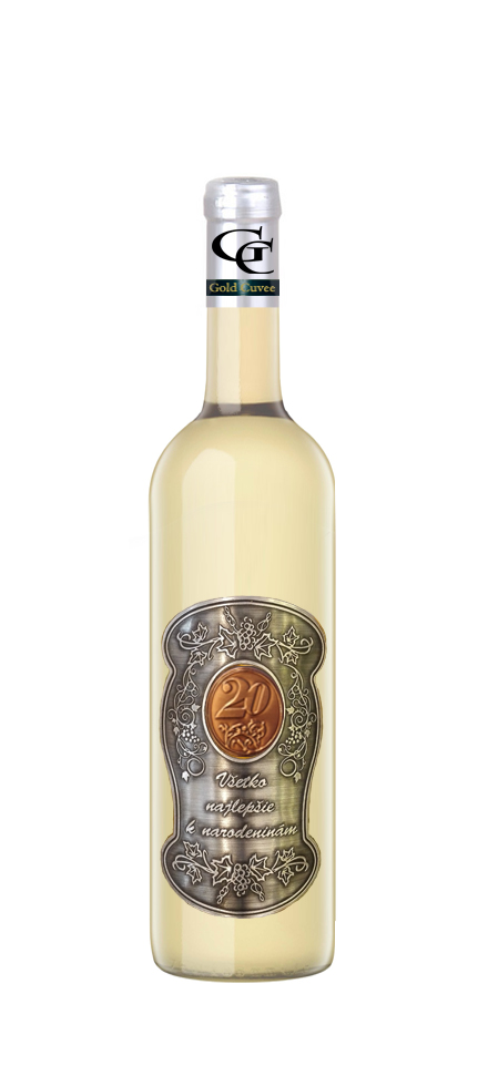 20 Rokov Darčekové víno Biele Kovová etiketa