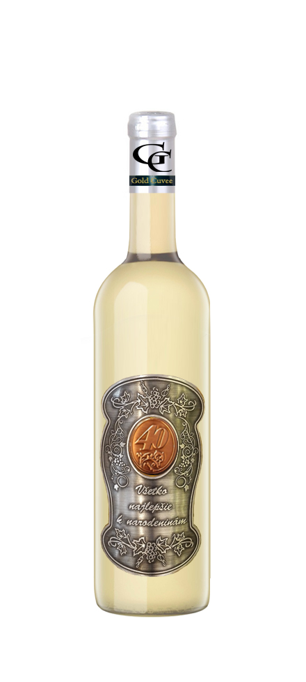 40 Rokov Darčekové víno Biele Kovová etiketa