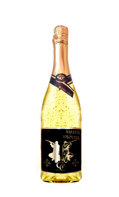 0,75 L Gold Cuvee šumivé víno so zlatom Najlepší poľovník