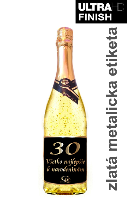30 rokov Gold Cuvee šumivé so zlatom metalická
