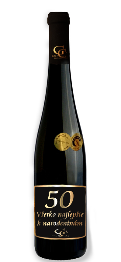 (0-100) rokov Darčekové víno Červené Renana metalická  etiketa 