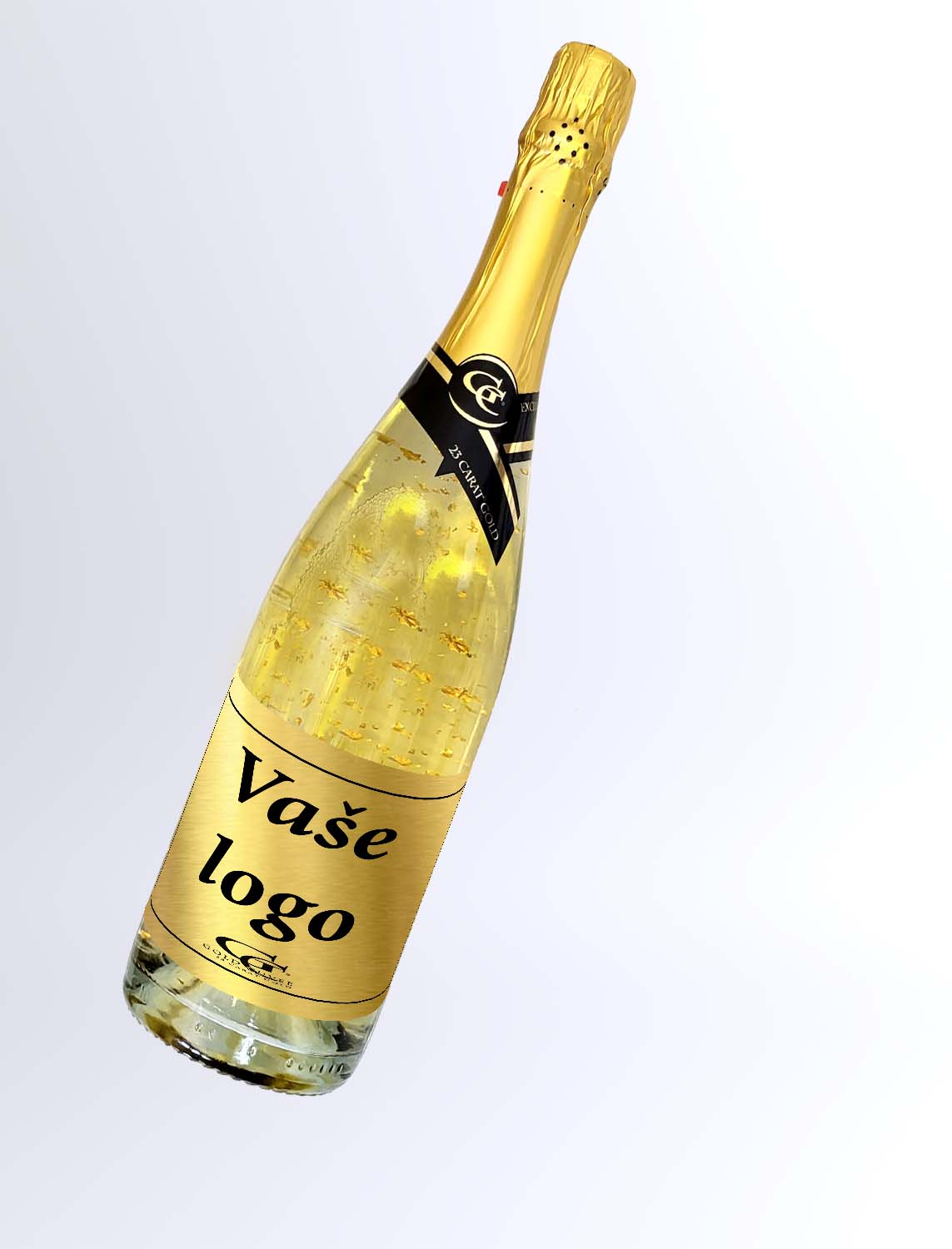  Gold Cuvee šumivé so zlatom Vaše logo + text zlatá