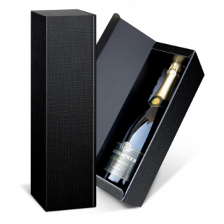 čierny luxusný box na 1 fľašu