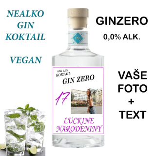 Nealko GIN PREMIUM - Vaše foto + text - PREMIUM