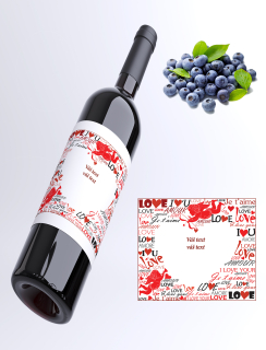 LOVE - Váš text - čučoriedkové víno