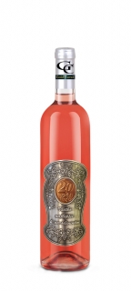20 rokov Darčekové víno ružové - kovová etiketa 