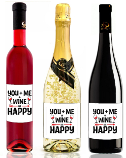 You+me=happy - darčekové víno